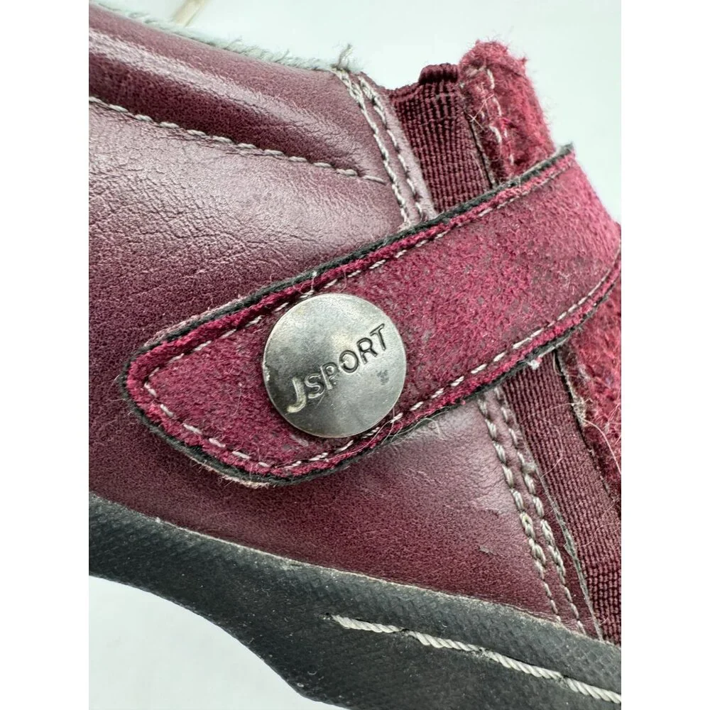 Jsport Womens Blair Slip-On Comfort Shoes Size 8M Maroon Cozy Memory Foam Winter - Picture 4 of 13